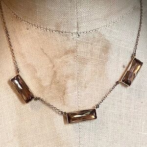 Kim Alessi Pink Orange Stone Stationary Gold Necklace 16"-18"